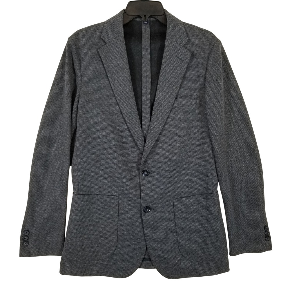 J.Crew Thompson Blazer Mens Small Charcoal Gray Textured Knit Sport Coat Jacket